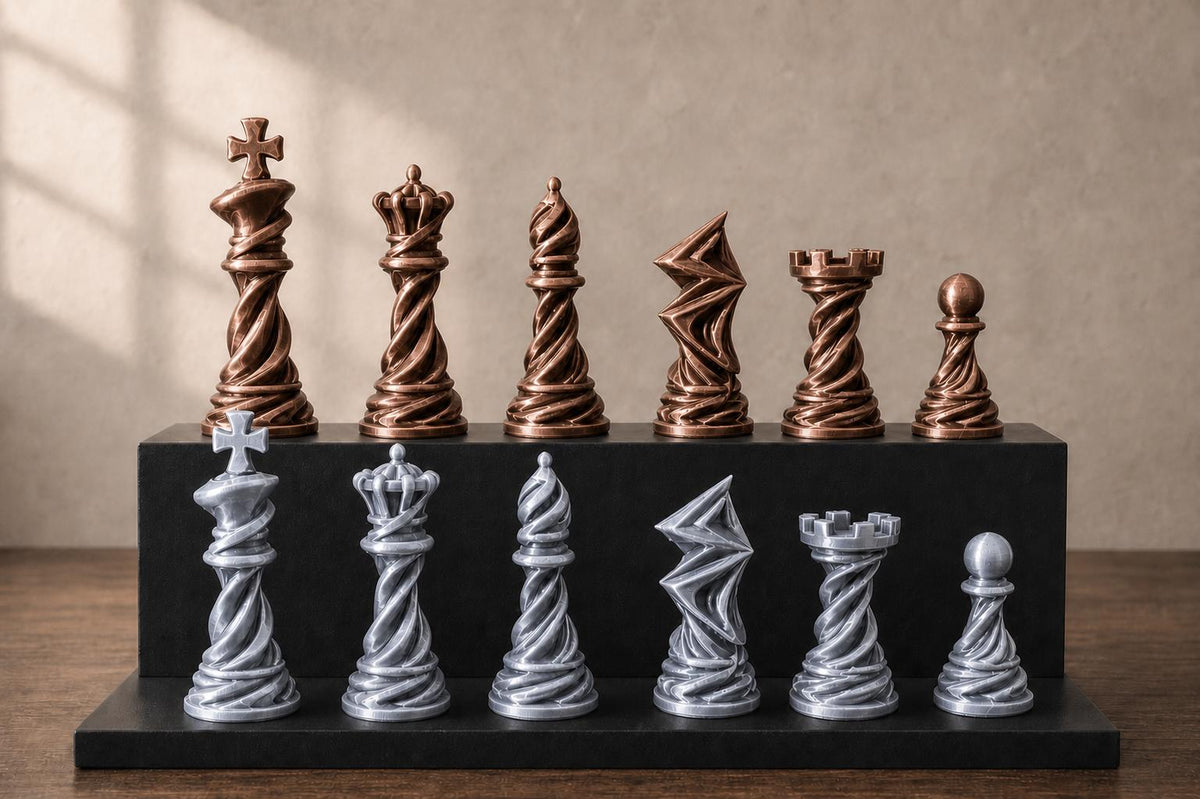 Spiral-Schachfigurenset – komplett 32-teilig – Ansicht 10