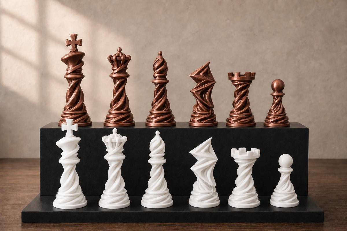 Spiral-Schachfigurenset – komplett 32-teilig – Ansicht 13