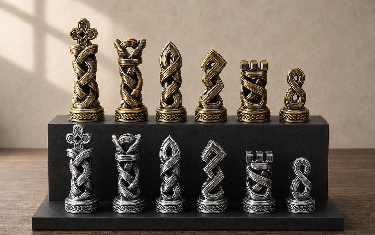 Knoten-Schachfigurenset – komplett 32-teilig – Ansicht 1