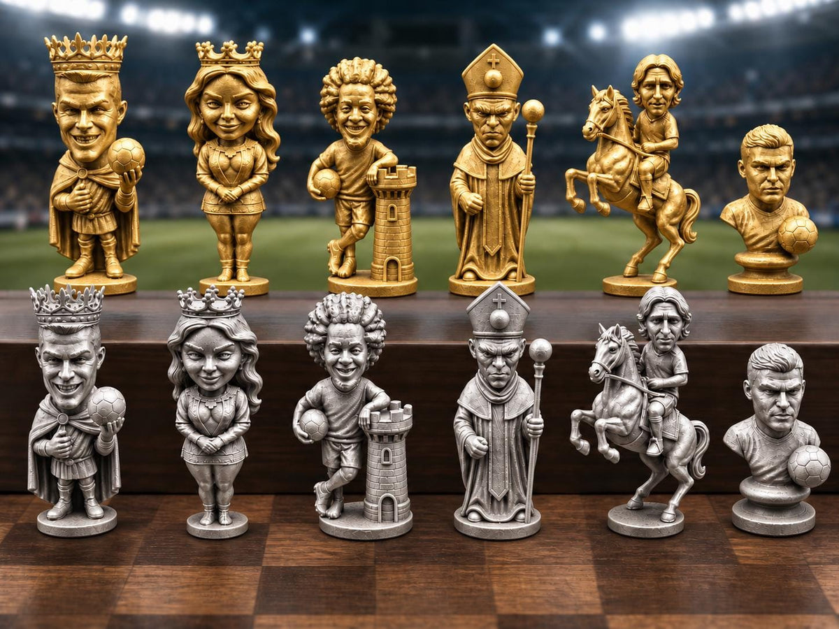 Fußball-Legenden-Schachfigurenset – komplett 32-teilig – Ansicht 4
