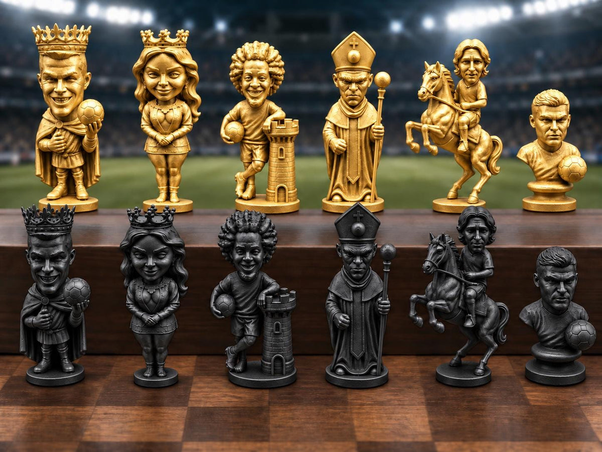 Fußball-Legenden-Schachfigurenset – komplett 32-teilig – Ansicht 5