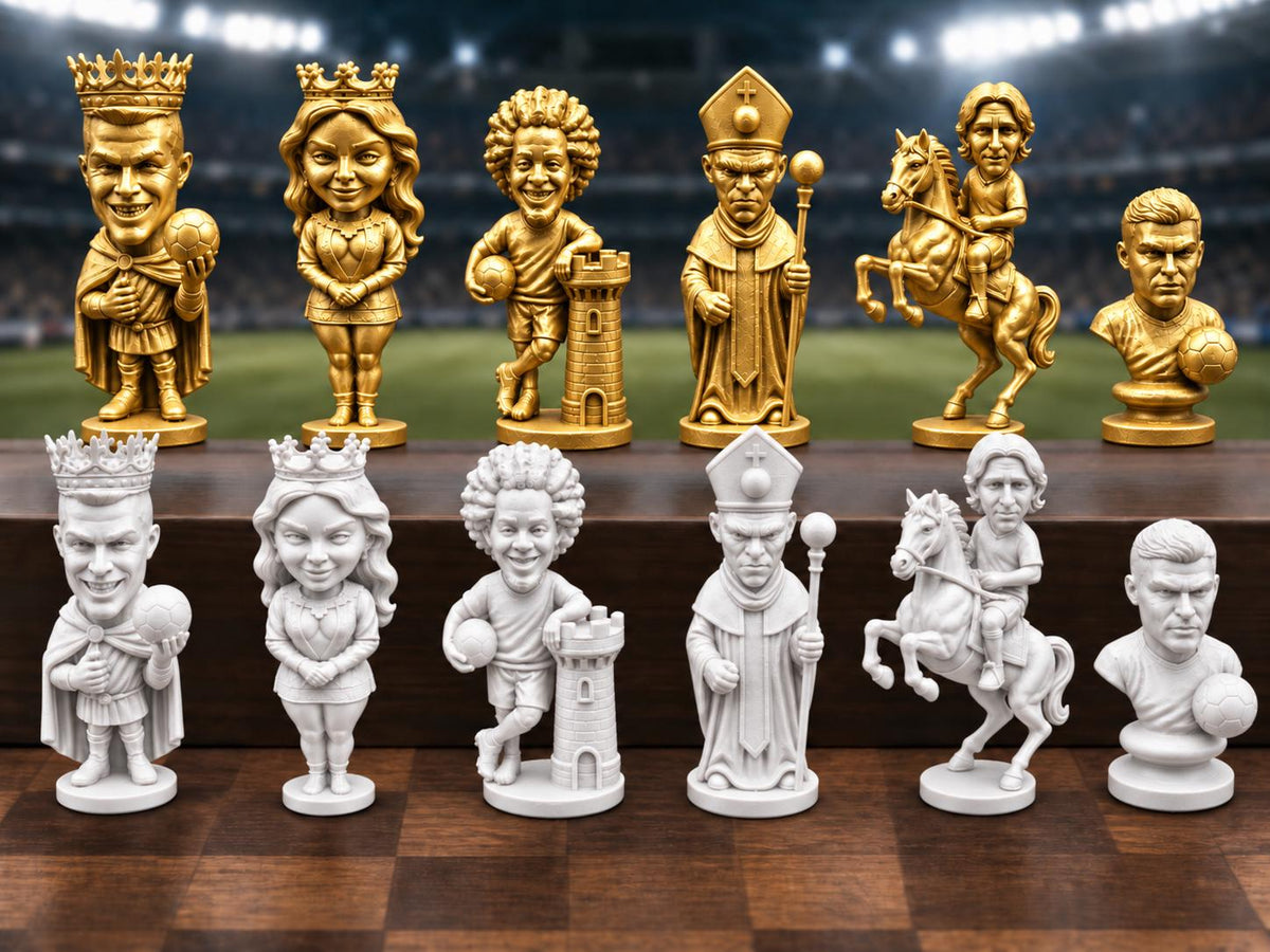 Fußball-Legenden-Schachfigurenset – komplett 32-teilig – Ansicht 6