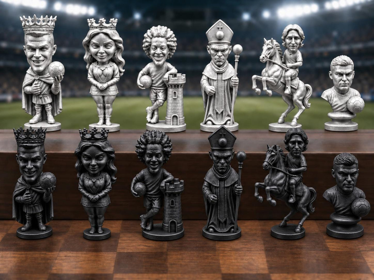 Fußball-Legenden-Schachfigurenset – komplett 32-teilig – Ansicht 8