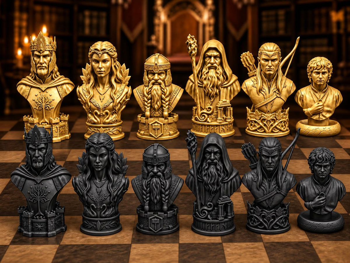 Fantasy-Reich-Büsten-Schachfigurenset – komplett 32-teilig – Ansicht 4