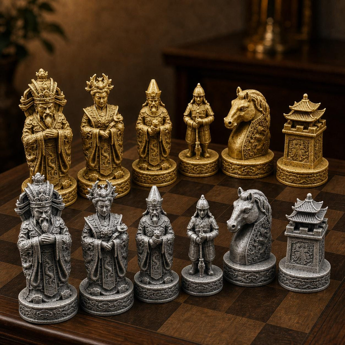 Chinesisches Kaiser-Schachfigurenset – komplett 32-teilig – Ansicht 4