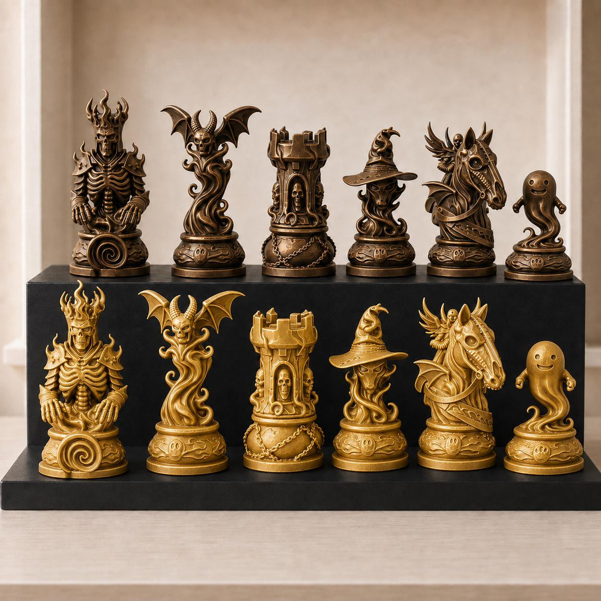 Dämonisches Gothic-Schachfigurenset – komplett 32-teilig – Ansicht 7