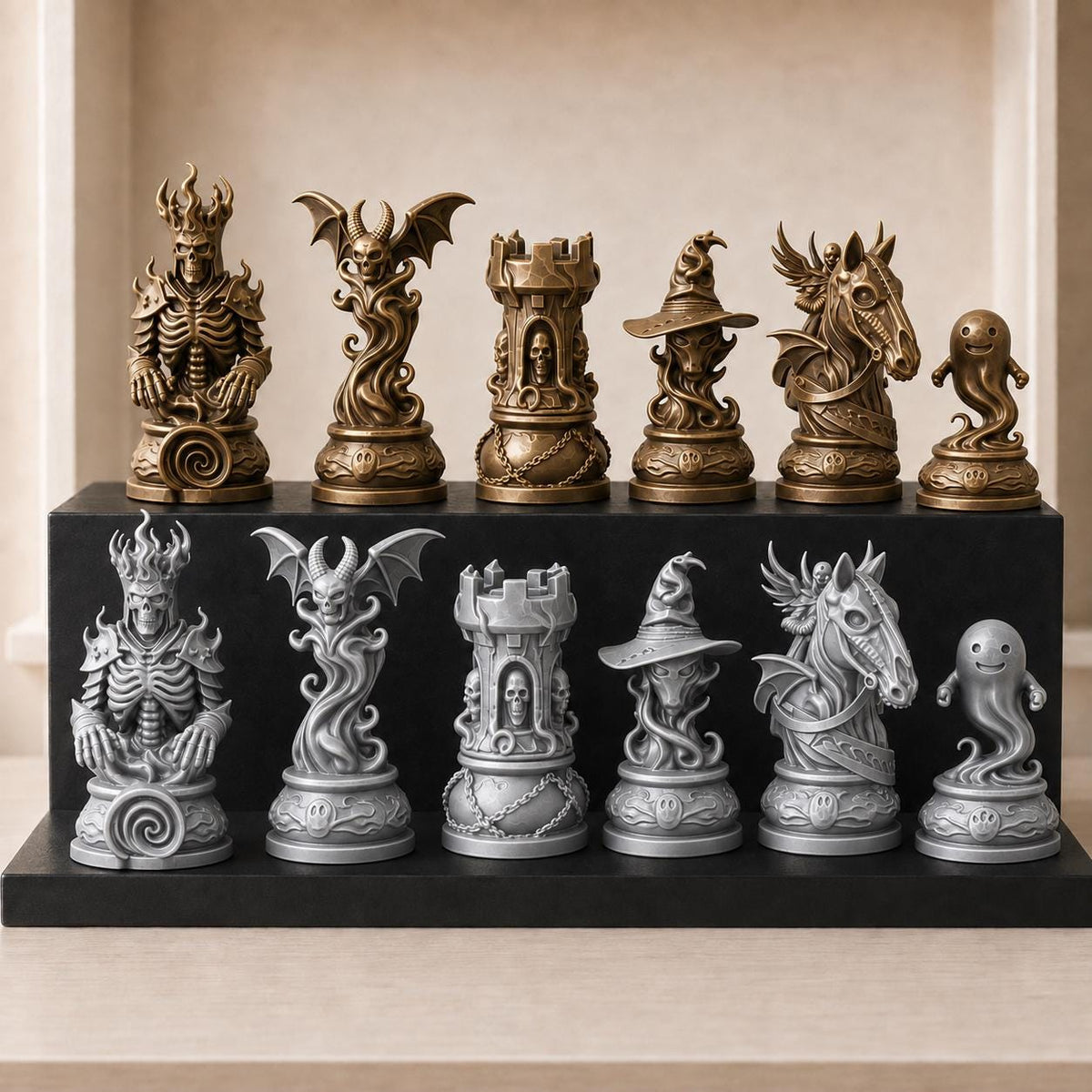 Dämonisches Gothic-Schachfigurenset – komplett 32-teilig – Ansicht 10