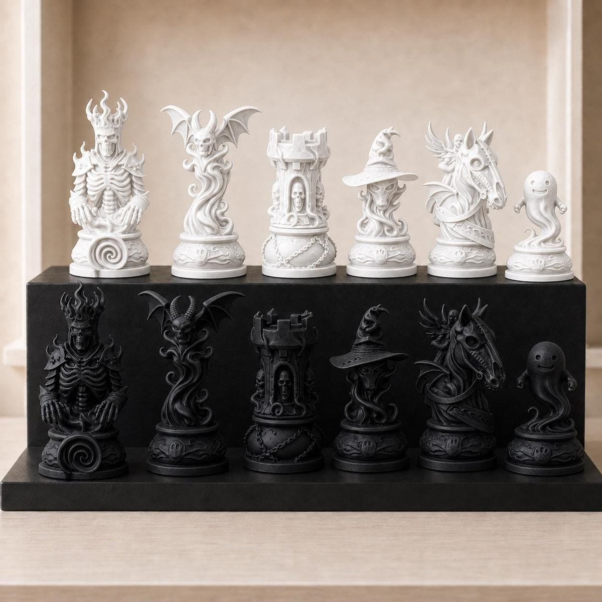 Dämonisches Gothic-Schachfigurenset – komplett 32-teilig – Ansicht 11