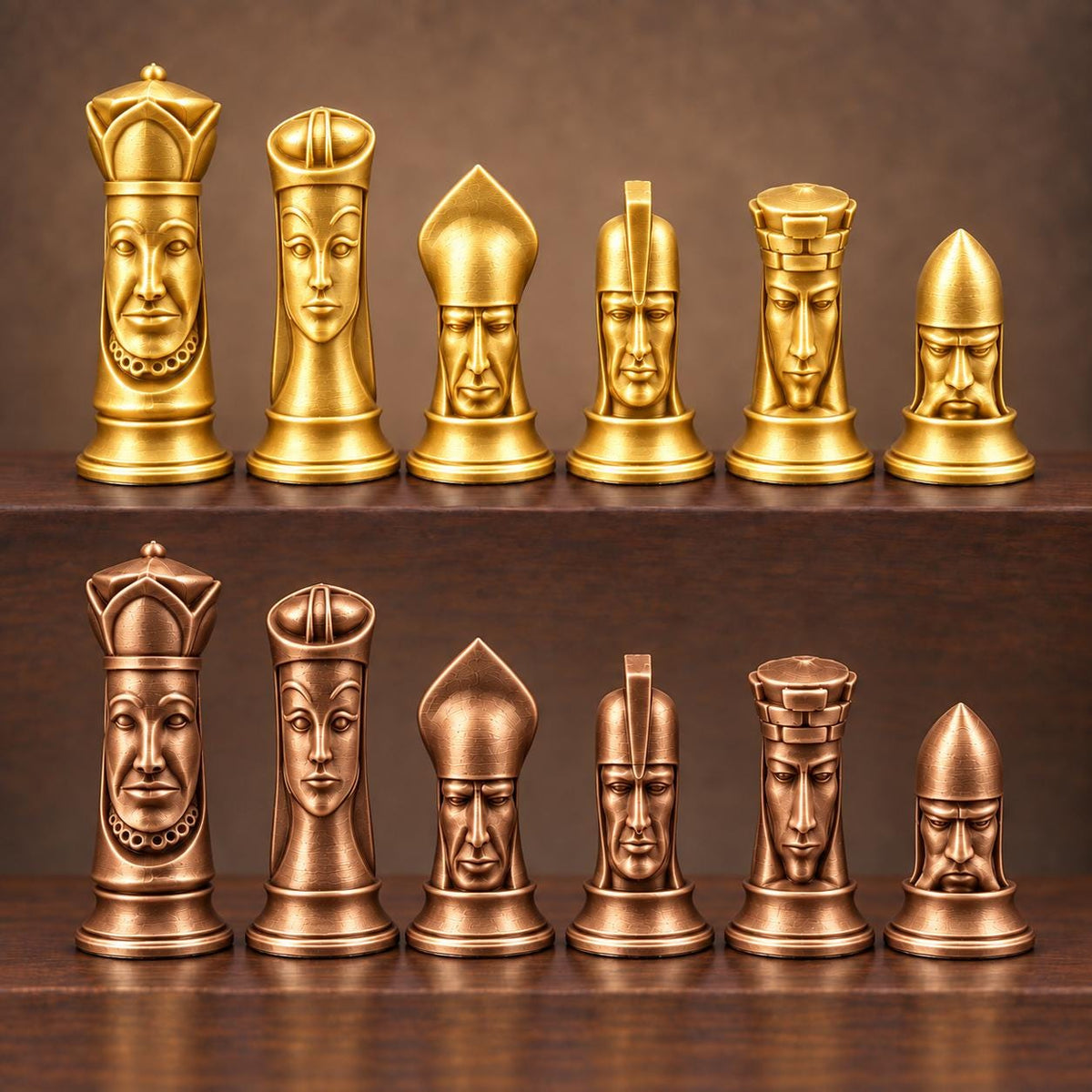 Gotisches Schachfigurenset mit Gesichtern – komplett 32-teilig – Ansicht 7