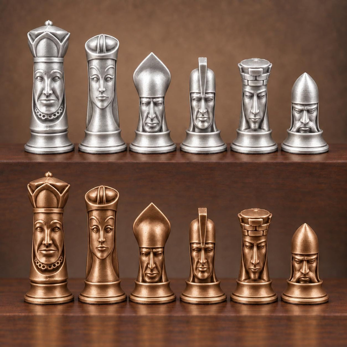 Gotisches Schachfigurenset mit Gesichtern – komplett 32-teilig – Ansicht 10