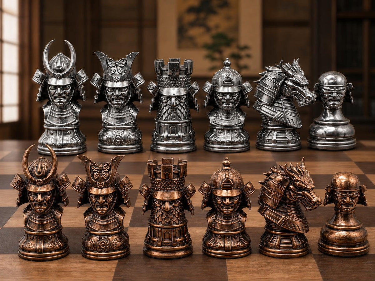 Samurai-Oni-Schachfigurenset – komplett 32-teilig – Ansicht 3