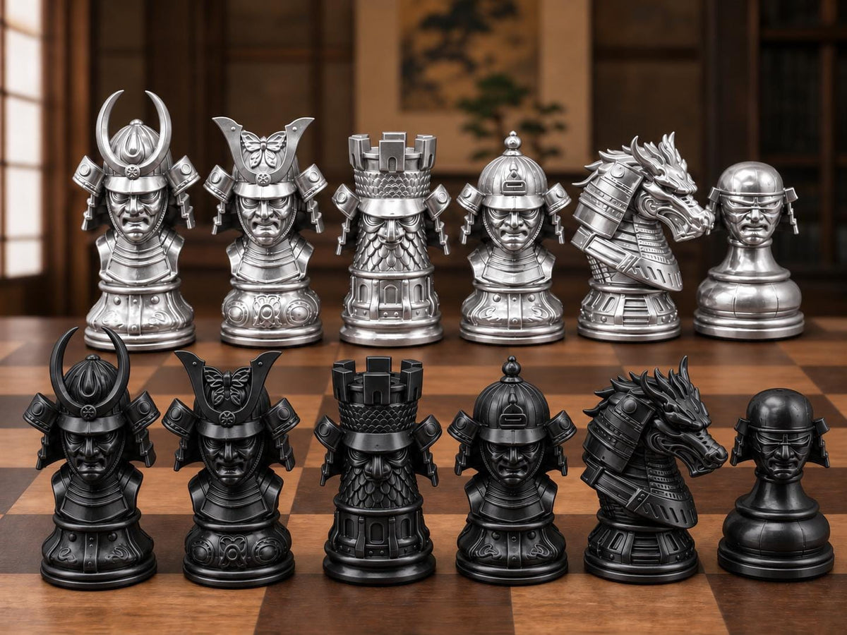 Samurai-Oni-Schachfigurenset – komplett 32-teilig – Ansicht 8