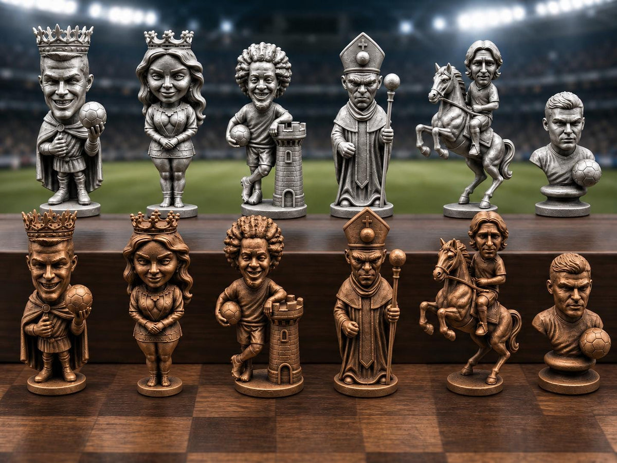 Fußball-Legenden-Schachfigurenset – komplett 32-teilig – Ansicht 3