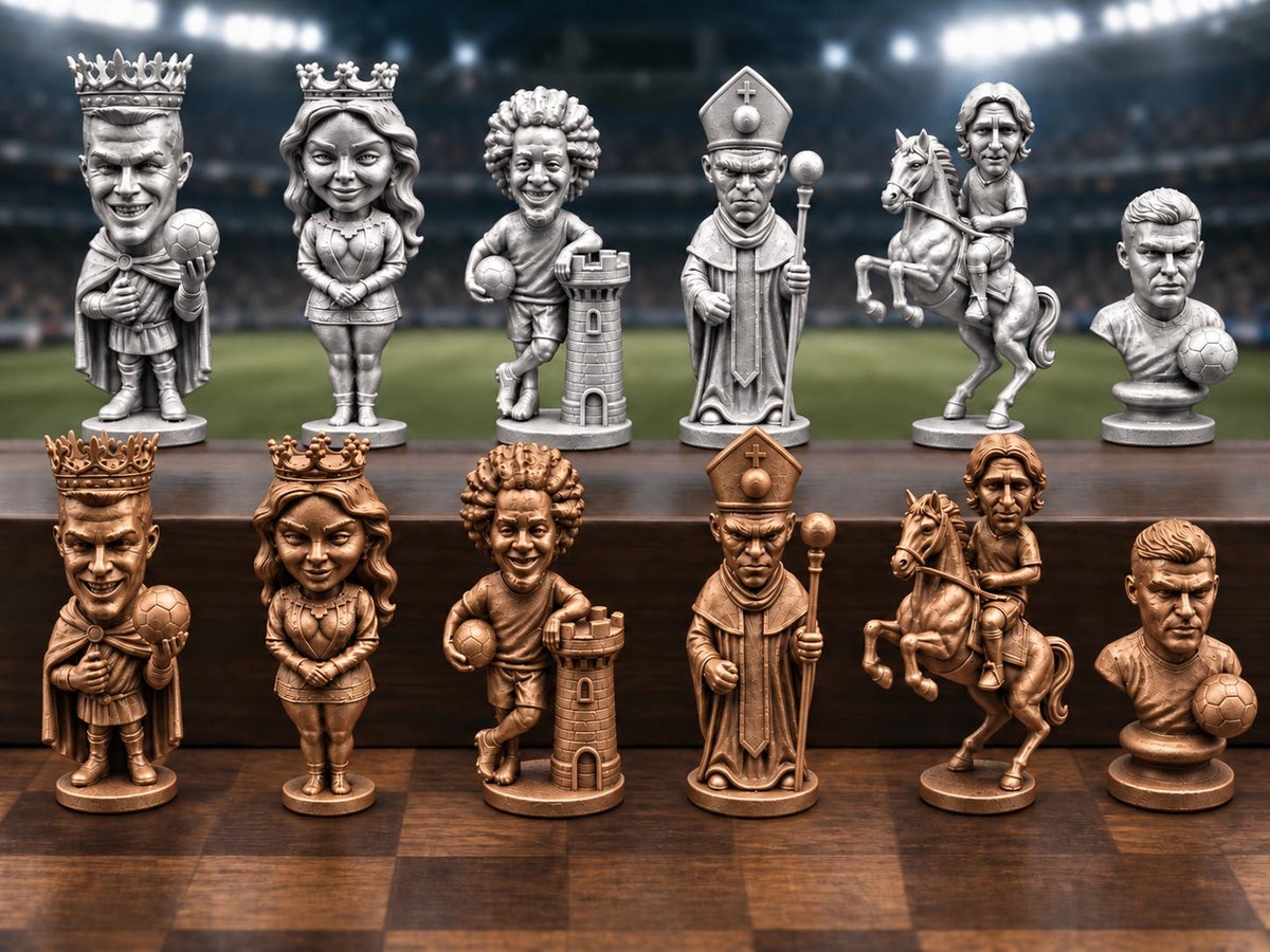 Fußball-Legenden-Schachfigurenset – komplett 32-teilig – Ansicht 10